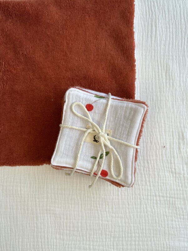 Lot de 7 cotons lavables cerises