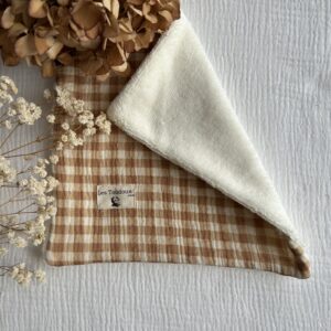 essuie tout lavable vichy marron beige