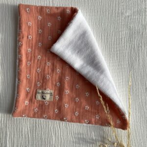 Essuie tout lavable pêche avec motif fleurs