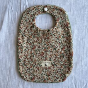bavoir bébé double gaze de coton a fleurs