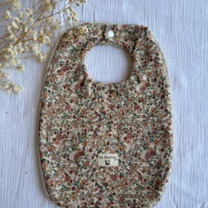 bavoir bébé double gaze de coton éponge de bambou a fleurs