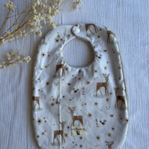 bavoir blanc motif faon